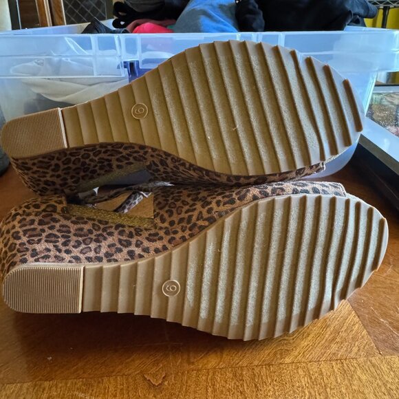 Womens Boutique by Corkys Sunburst Platform Comfort Wedges Leopard Print Size 9 - Picture 5 of 5